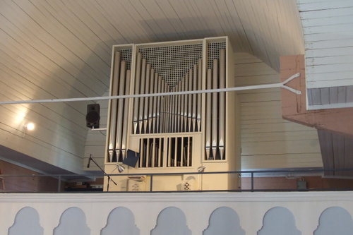 Lappträsk kyrkas orgel, Kangasala, 1971. Foto: Tuomo Viherjuuri