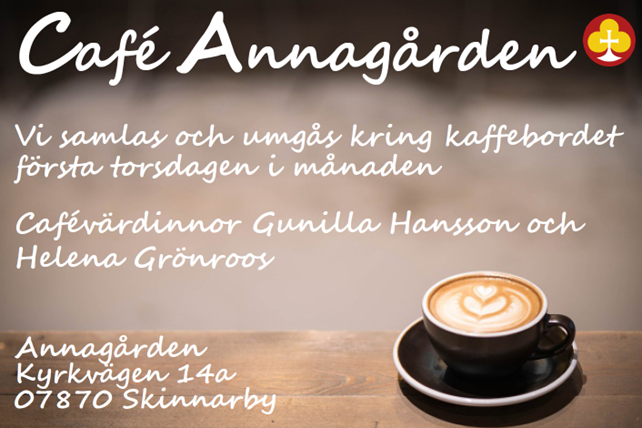 Info om café Annagårnde. Kaffekopp