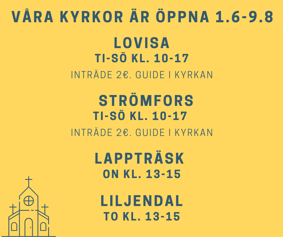 Info om kyrkornas öpppethållningstider