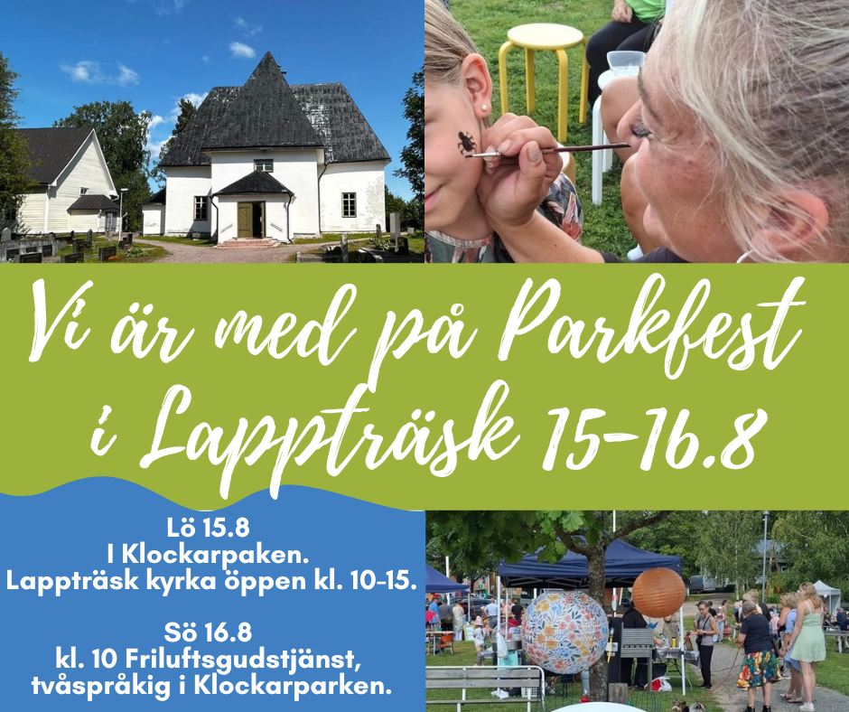 Kyrka. Person som målar ansiktsmålning. Marknadsvimmel