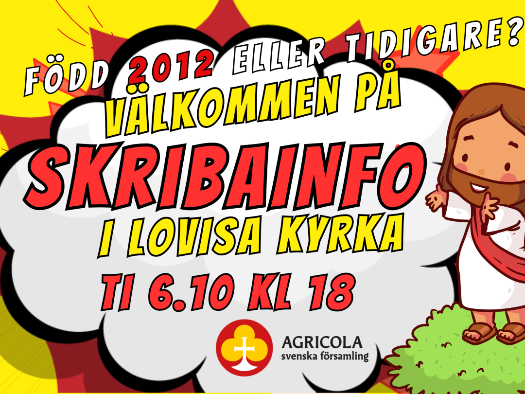 Inbjudan till infotillfälle om skriftskolan för 2012 födda