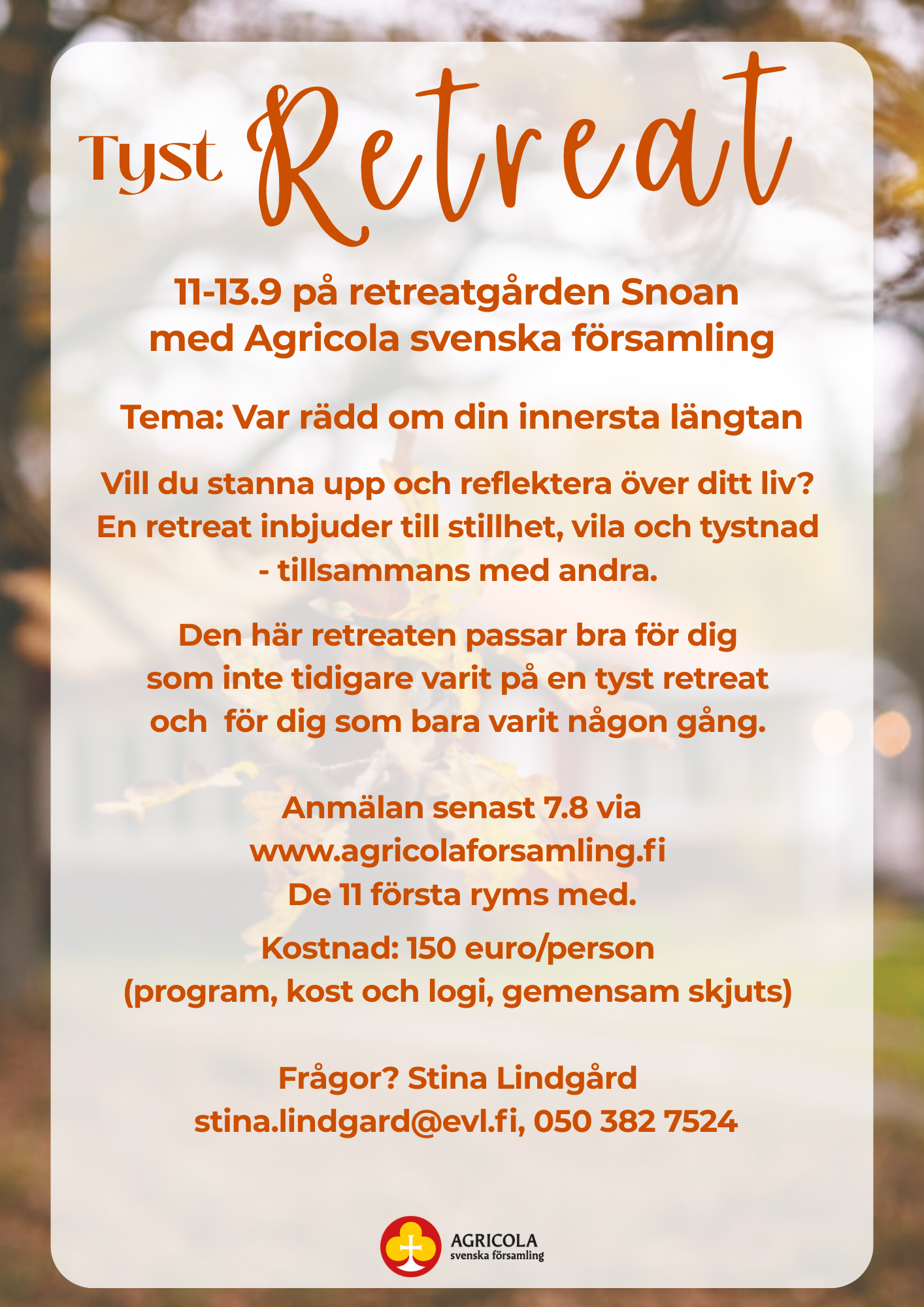 Info om Tyst Retreat på Snoan i Lappvik